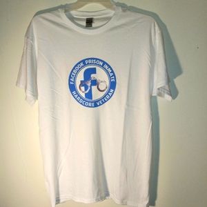 Facebook Prison Inmate Large White Tshirt